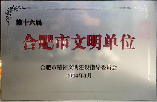 東城文傳公司榮獲第十六屆合肥市文明單位稱(chēng)號(hào)